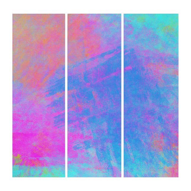 Bright Multicolor Splashes Triptych (Front)
