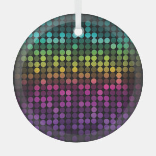 Bright Multicolor Vintage Abstract Art Glass Ornament