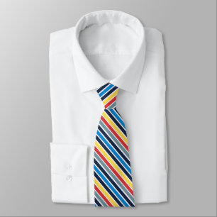 Bright multicolored horizontal stripes. neck tie