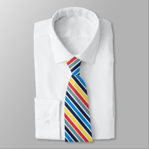 Bright multicolored horizontal stripes. neck tie
