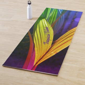 Bright Multicolored Palms Tropical Vibes Yoga Mat