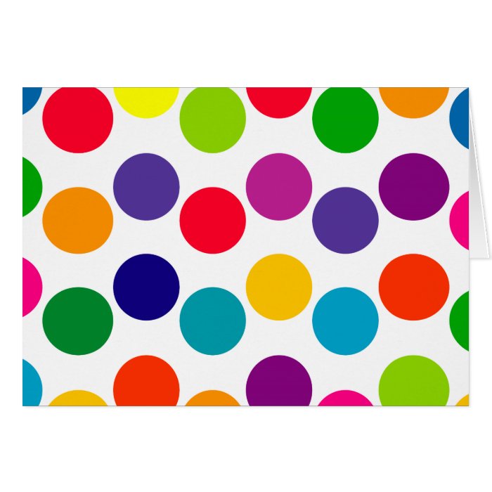 Bright Multicolored Polka Dots Pattern Greeting Cards