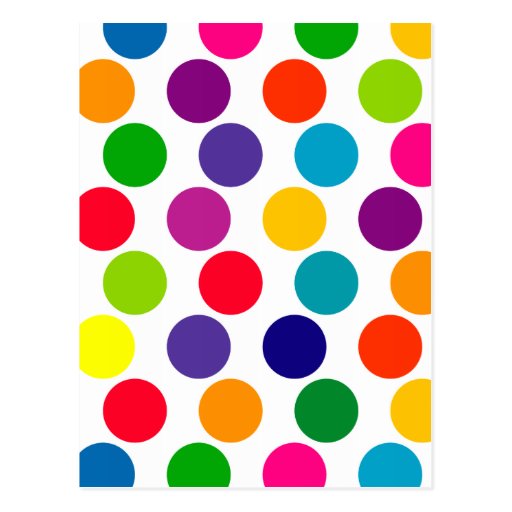 Bright Multicolored Polka Dots Pattern Postcard | Zazzle