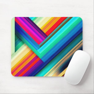 Bright Multicolored Stripes with Large Chevron Mouse Pad