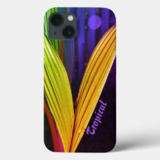 Bright Multicolored Tropical Palms