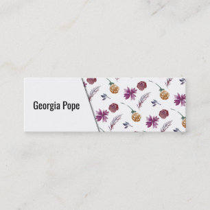 Bright Multicolored Watercolor Botanical Pattern 2 Mini Business Card