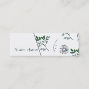 Bright Multicolored Watercolor Botanical Pattern 4 Mini Business Card