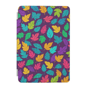 Bright Multicoloured Leaf Pattern Dark Background iPad Mini Cover