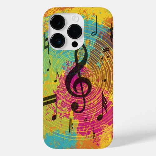 Bright Music Notes on Explosion of Color Case_Mate iPhone 14 Pro Case