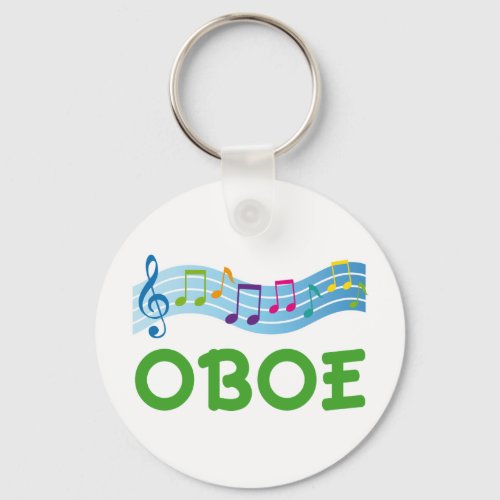 Bright Music Staff Oboe Gift Keychain