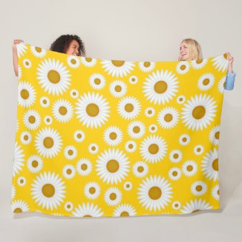 Bright N Cheerful Yellow White Daisy Throw Blanket by funny_tshirt at Zazzle