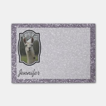 Bright N Sparkling Llama In Smokey Lavender Post-it Notes by PandaCatGallery at Zazzle
