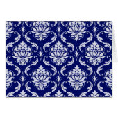 Bright Navy Blue Damask Pattern (Front Horizontal)