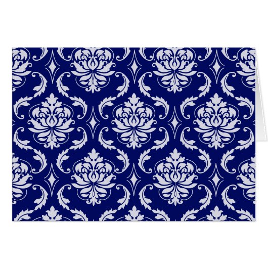 Bright Navy Blue Damask Pattern (Front Horizontal)