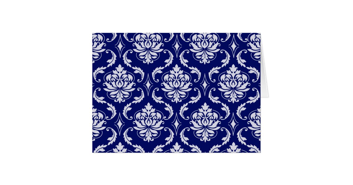 Bright Navy Blue Damask Pattern Zazzle