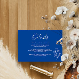 Bright Navy Bouquet Boho Botanicals Details Enclosure Card