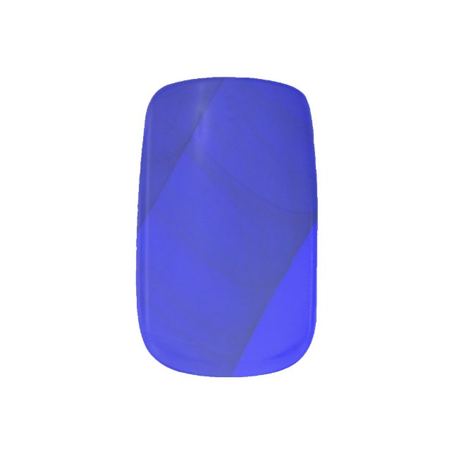 Bright Neon Blue Fractal Nail Art Wraps (Right Thumb)