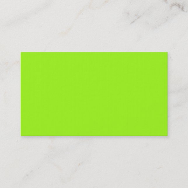 Bright Neon Chartreuse Green Business Card (Front)