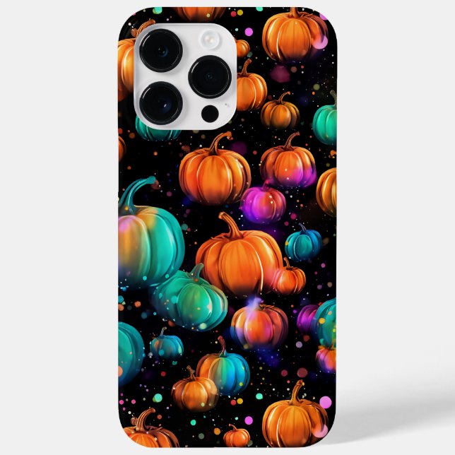 BRIGHT NEON COLORED HALLOWEEN PUMPKINS Case-Mate iPhone CASE (Back)