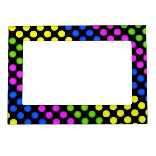 Bright Neon Colorful Dots Photo Frame