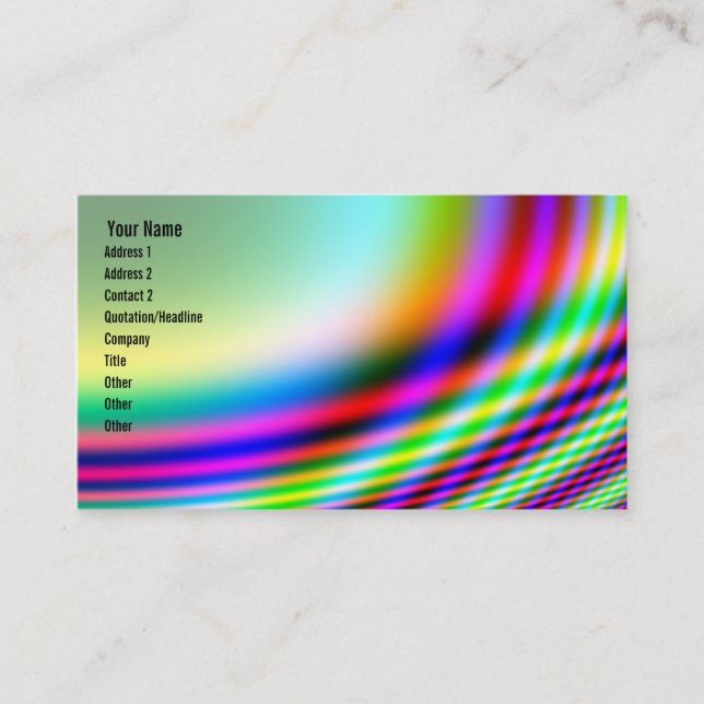 Bright Neon Colors Abtract Design Business Card (Front)