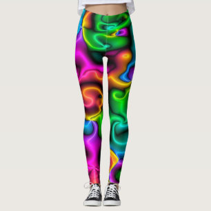 Bright Neon Colors Pattern Leggings