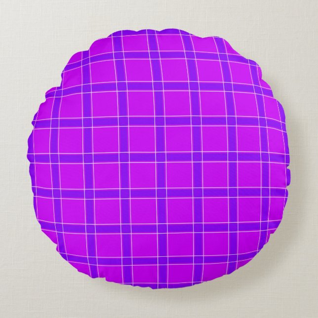 Bright neon crimson checkered pattern Throw Pillow (Front)