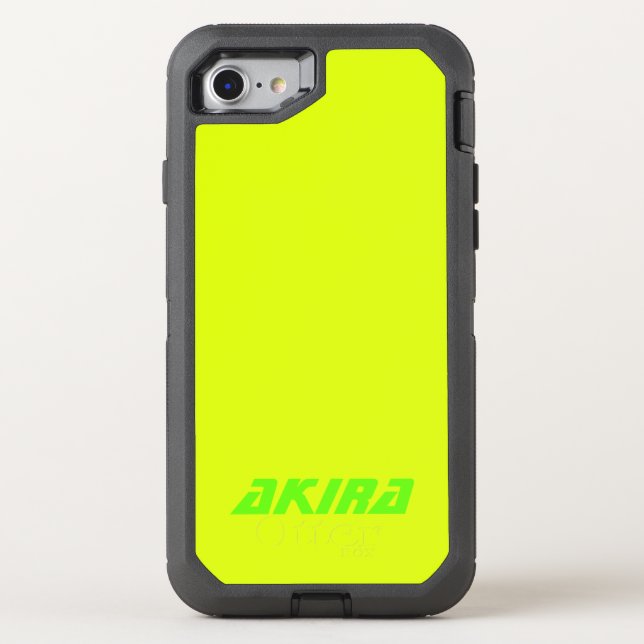 BRIGHT NEON FLORESCENT YELLOW GREEN TYPOGRAPHY OTTERBOX iPhone CASE (Back)