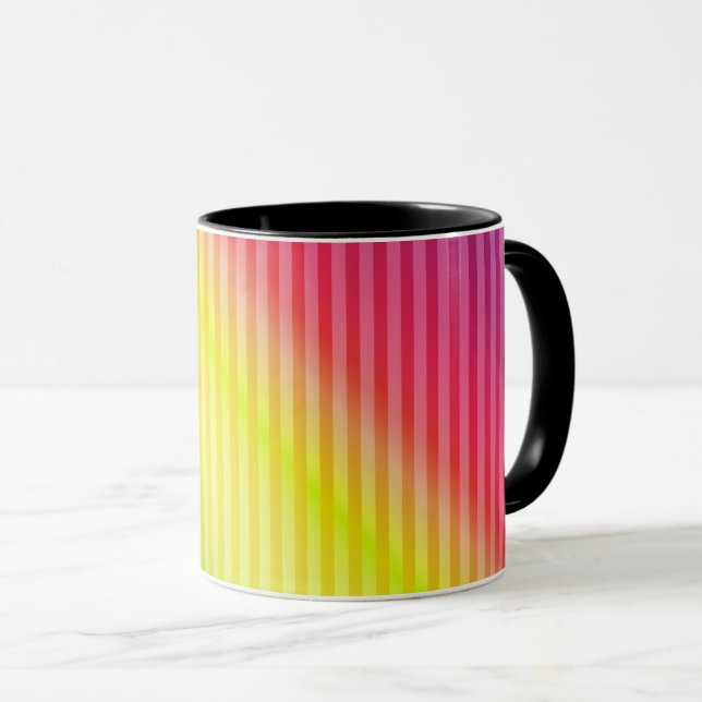 Bright neon fluorescent gradient rainbow ombre col mug (Front Right)