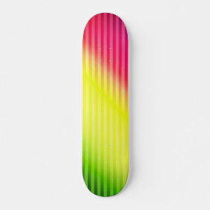 Bright neon fluorescent gradient rainbow ombre skateboard