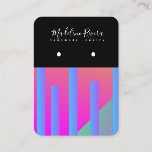 Bright Neon Geometry Handmade Earring Display Card