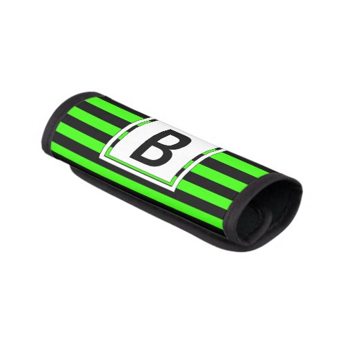 Bright Neon Green  Black Monogram Luggage Handle Luggage Handle Wrap