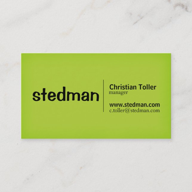 Bright Neon Green Business Card (Front)