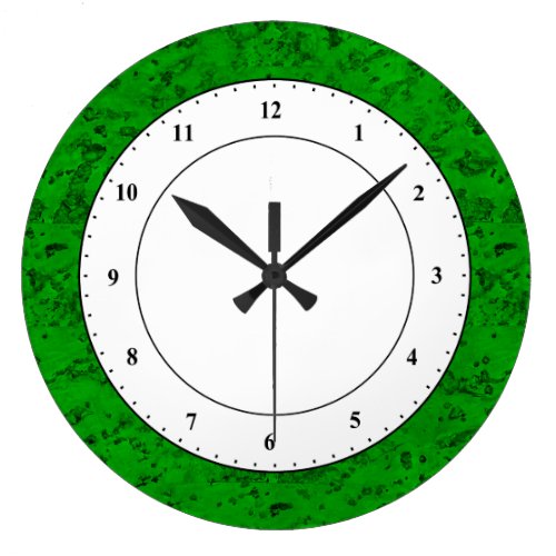 Bright Neon Green Cork Bark Look Wood Grain Wallclocks