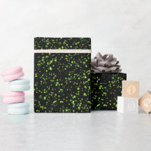 Bright Neon Green Electric Black Glitter Pattern