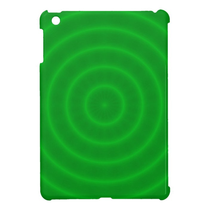 Bright Neon Green Hypnosis Spiral Circle Swirls iPad Mini Cases