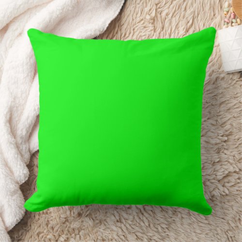 Bright Neon Green Throw Pillow