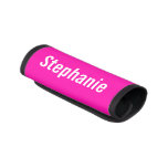 Bright Neon Hot Pink Bag ID Personalized Name Luggage Handle Wrap