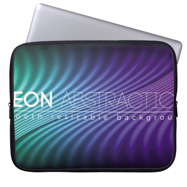 Bright neon lines background with 80s style1980, 8 laptop sleeve (Front)