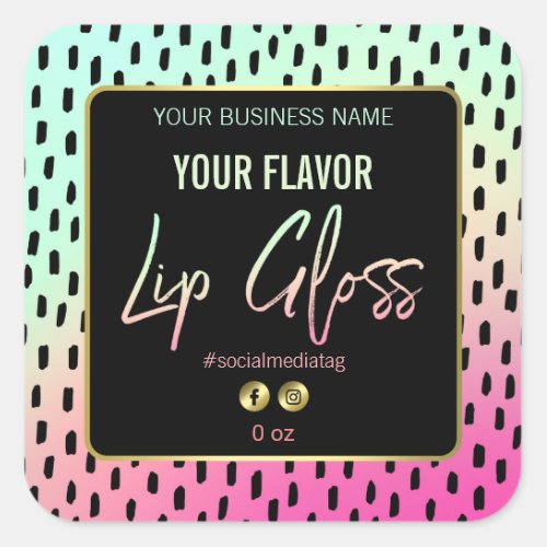 Bright Neon Lip Gloss Labels