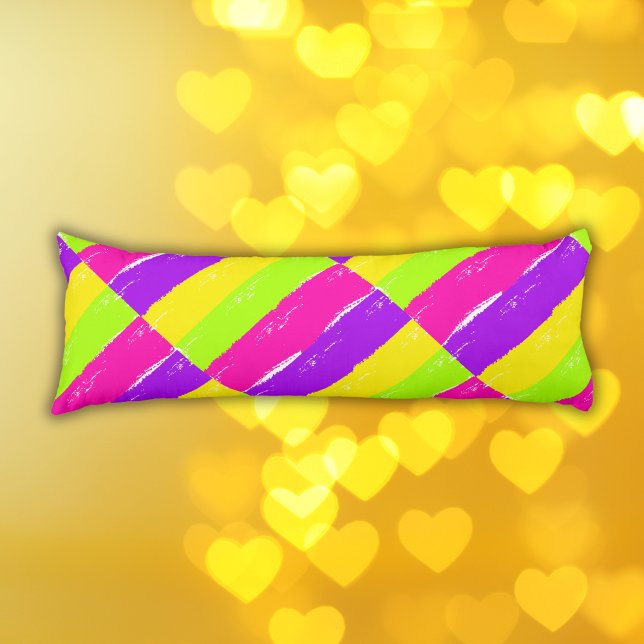 Bright Neon Paint Brush Strokes | Grade A Body Pillow (Creator Uploaded)