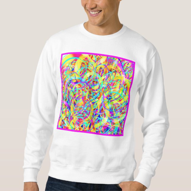Bright Neon Patterns Print Sweatshirt (Front)