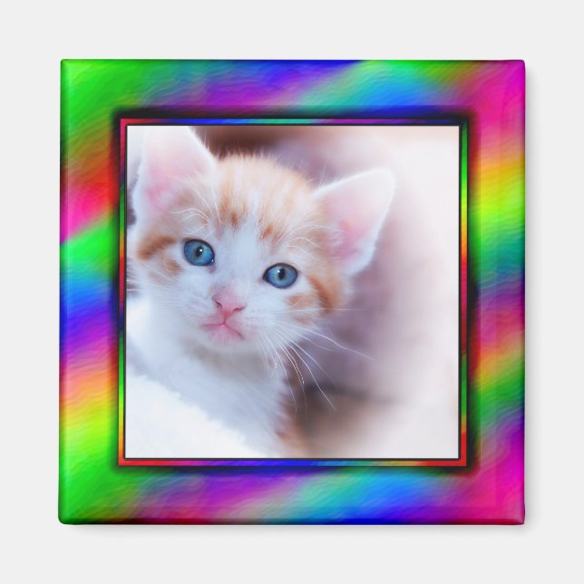 Bright Neon Photo Frame Magnet (Front)