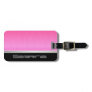 Bright Neon Pink Brush Steel and Silver Print Luggage Tag