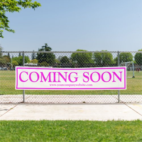 Bright Neon Pink Business Coming Soon Website Banner
