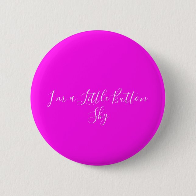 Bright Neon Pink Minimalist Design Pinback Button (Front)