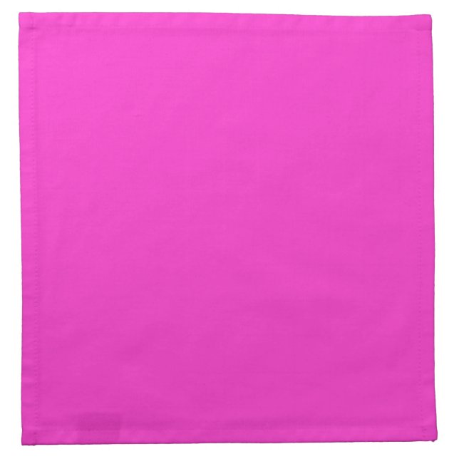 Bright neon pink solid color cotton cloth napkins (Front)