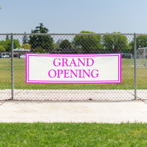 Bright Neon Pink White Business Grand Opening Banner