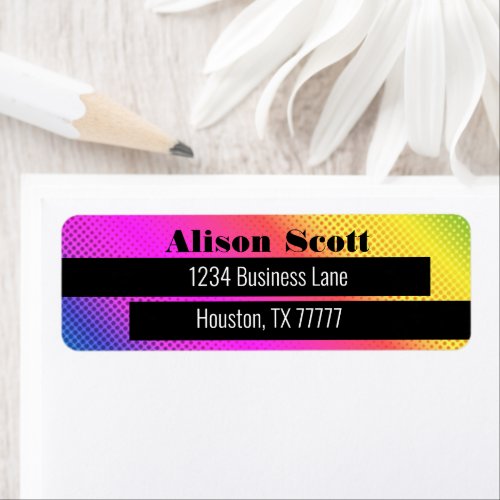 Bright Neon Rainbow Modern Business Return Address Label