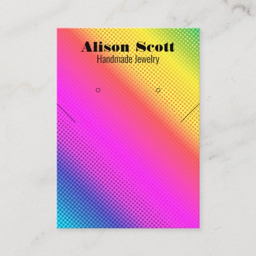 Bright Neon Rainbow Necklace Earring Display Card